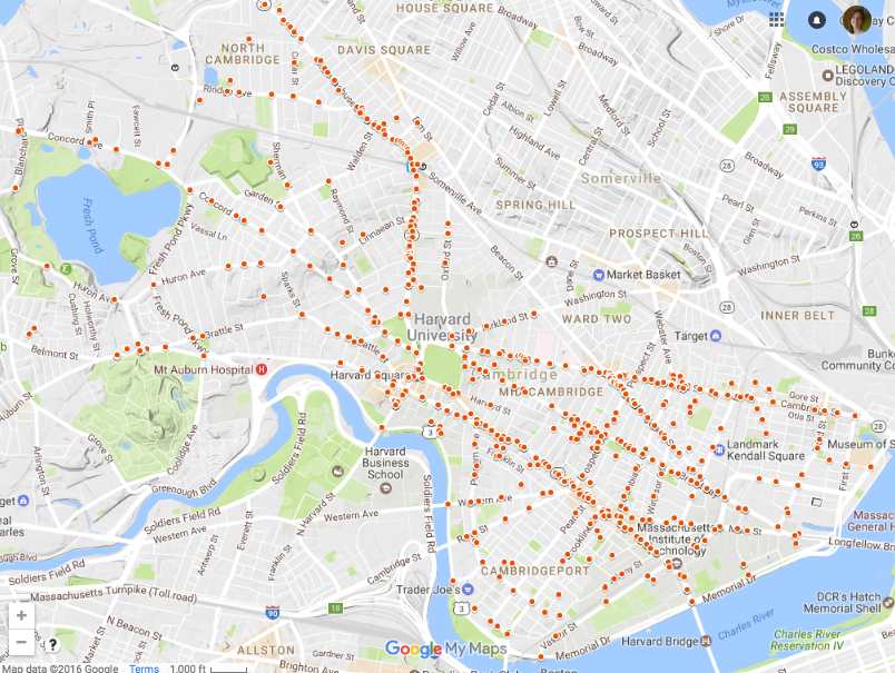 Visualizing Cambridge Bicycle Accident Data